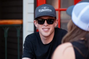 Man Wearing Custom Richardson Hat With Silicone Transfer Decoration