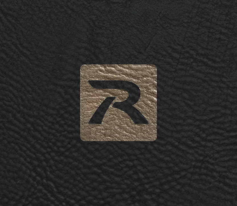 Richardson black metallic gold faux leather label