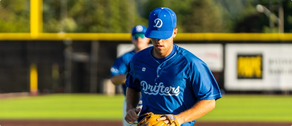 Drifters Baseball Player Wearing Richardson Uniform