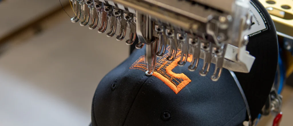 Richardson Hat Being Embroidered