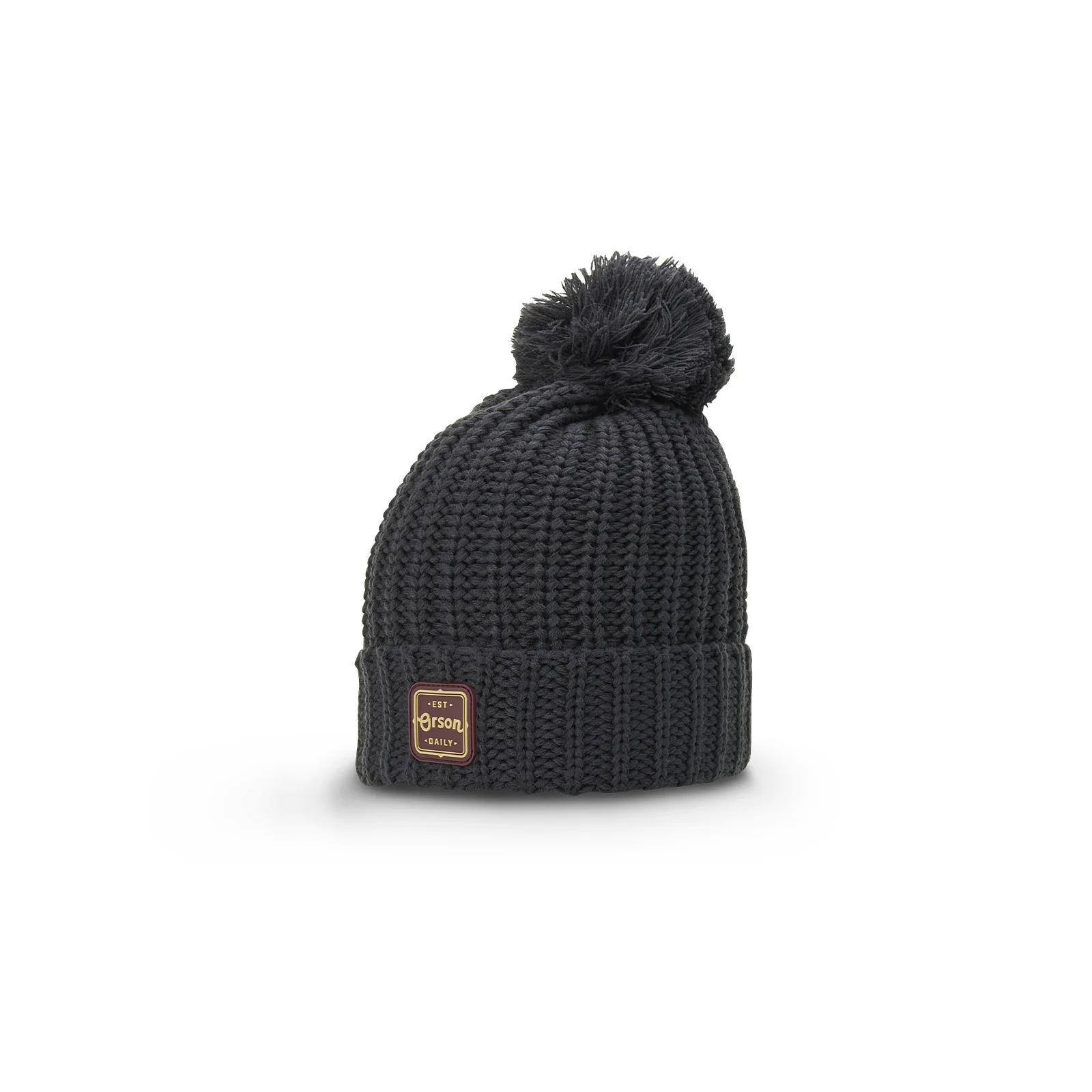 143 Chunk Cable Beanie with Cuff & Pom - Closeout