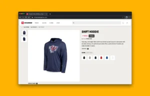 Screenshot of RIchardson shift hoodie page