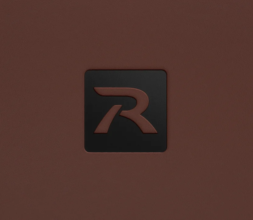 Brown debossed leather applique for Richardson custom hats