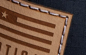Etched leather applique for Richardson hats