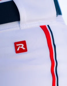 Close up of white Richardson softball pants