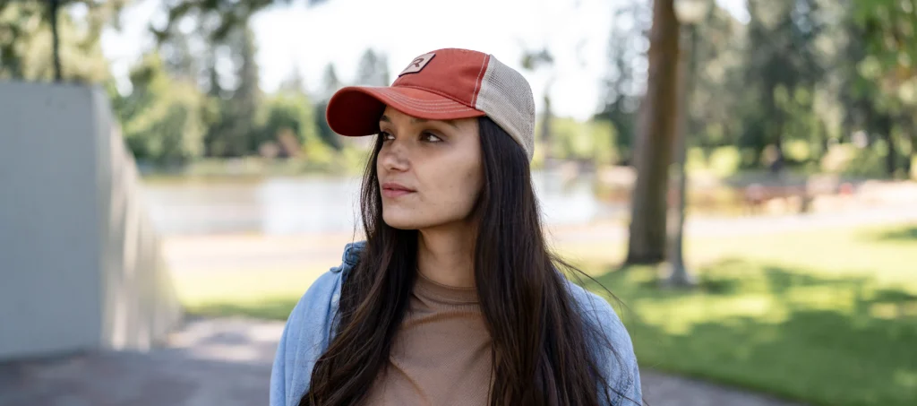 woman wearing a custom Richardson hat