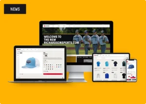 The new RichardsonSports.com website shown across desktop, laptop, tablet, and mobile devices.
